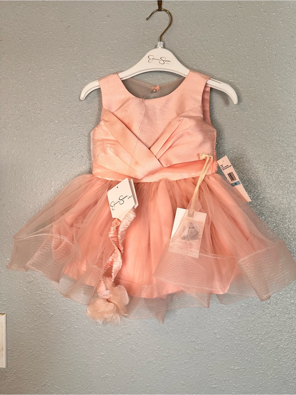 Jessica Simpson Peach Pink Tulle Party Dress for Girls